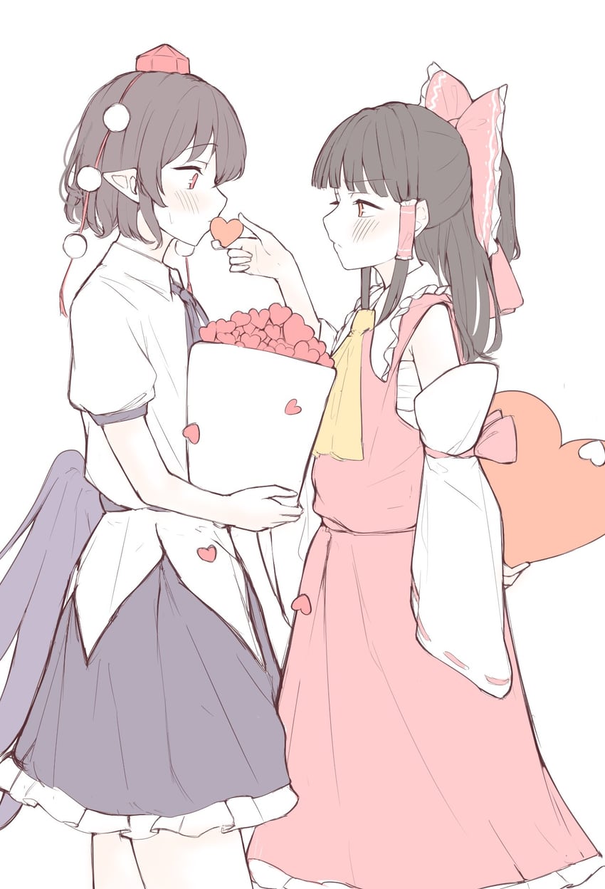 hakurei reimu and shameimaru aya (touhou) drawn by seele_(chanseele0128)