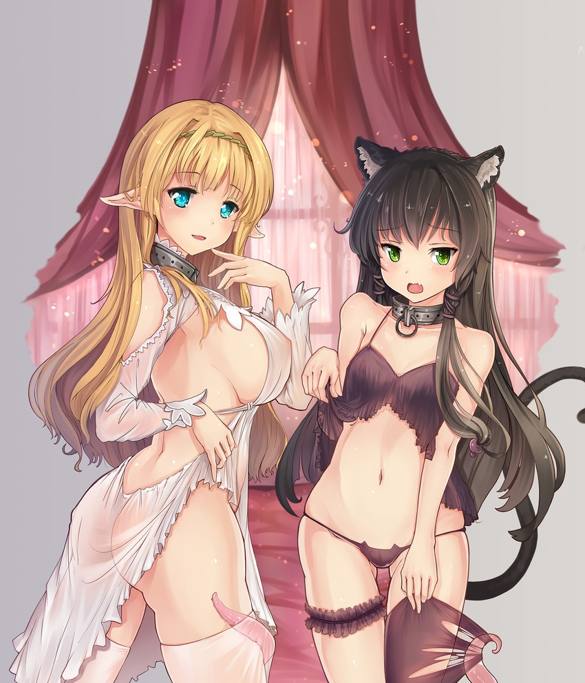 shera l. greenwood and rem galeu (isekai maou to shoukan shoujo no dorei majutsu) drawn by rhineheim