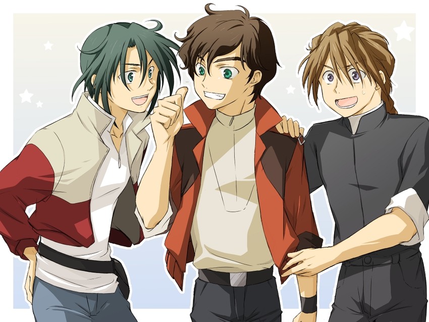 judau ashta, duo maxwell, and garrod ran (gundam and 3 more) drawn by akiha_(ominaeshi)