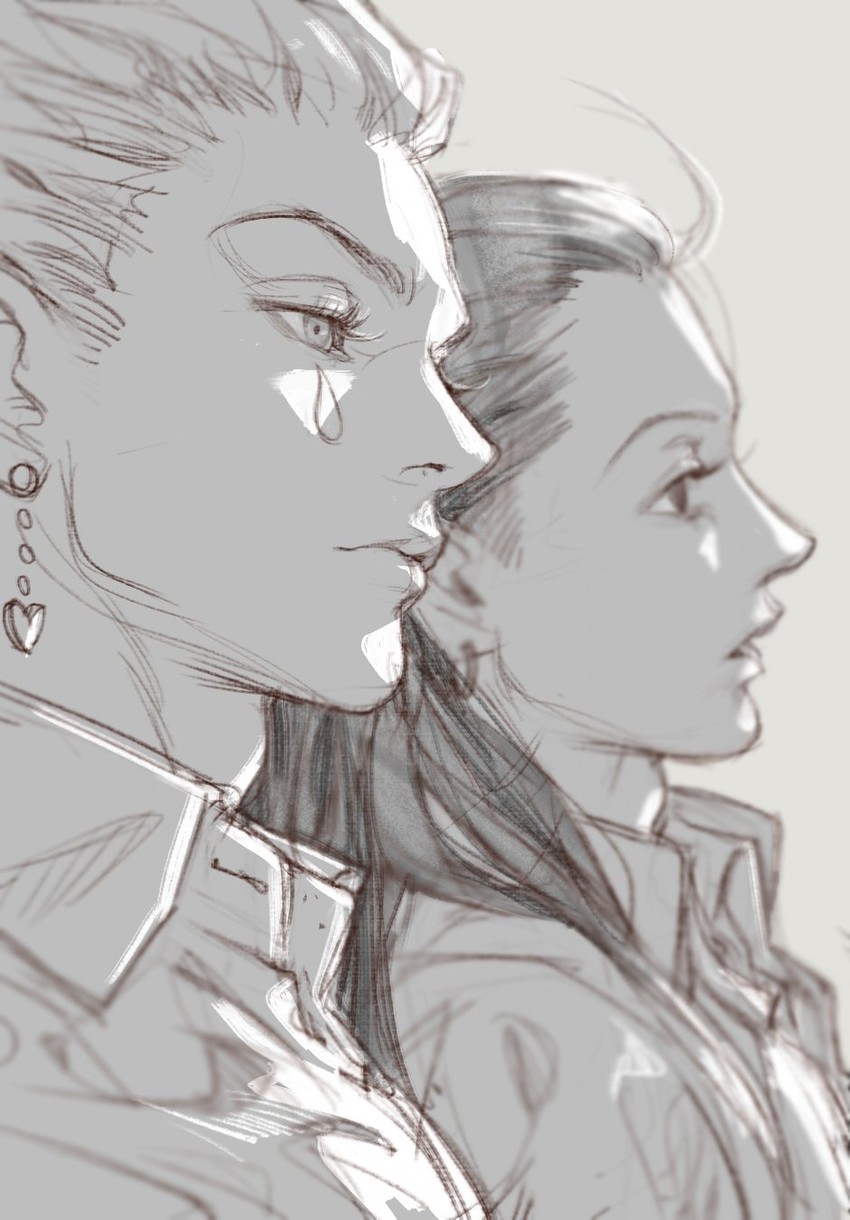 hisoka morow and illumi zoldyck (hunter x hunter) drawn by jidaart