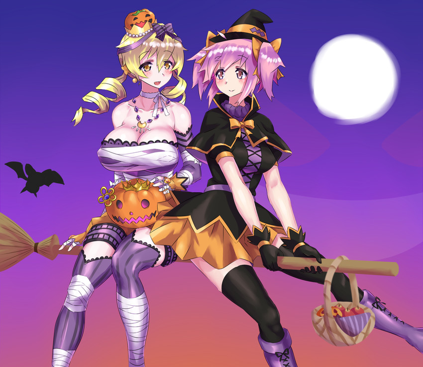 kaname madoka and tomoe mami (mahou shoujo madoka magica) drawn by mizuumi_(bb)