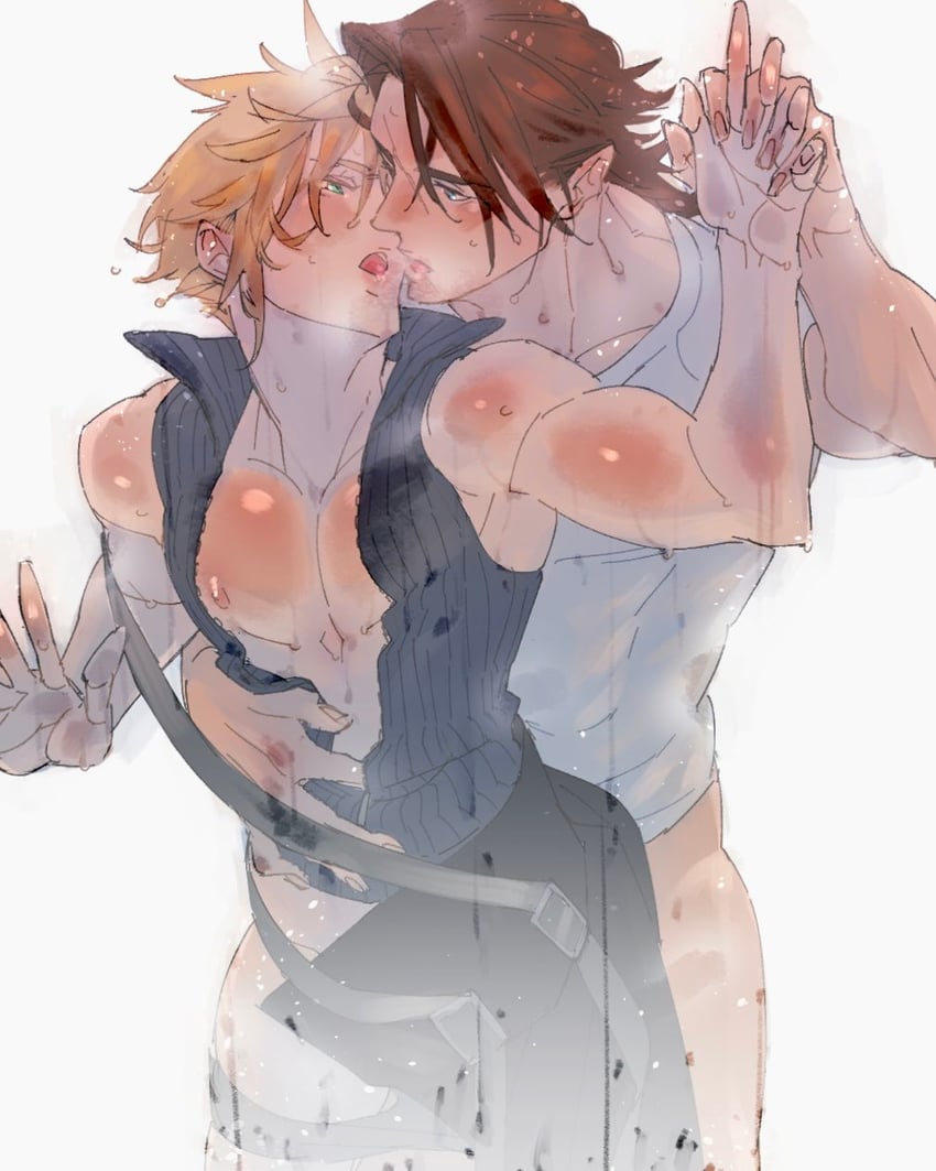 cloud strife and squall leonhart (final fantasy and 3 more) drawn by ryouto