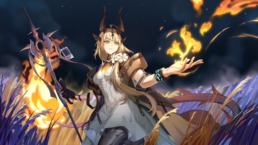 reed and reed the flame shadow (arknights) drawn by zangfang