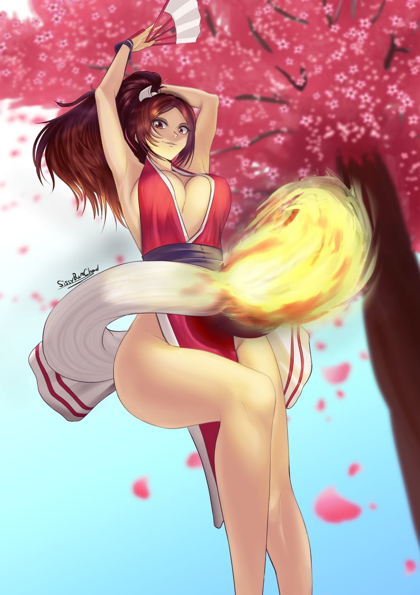 shiranui mai (the king of fighters and 2 more) drawn by sovlart