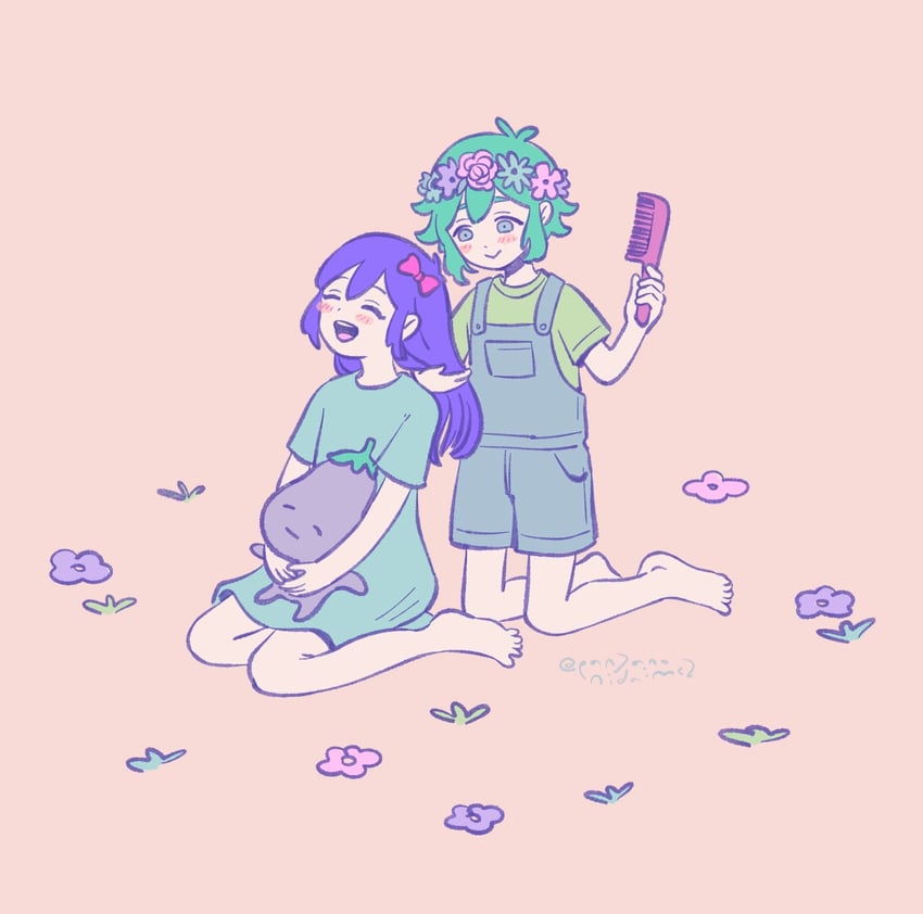 basil, aubrey, and mr. plantegg (omori) drawn by panyanonidaime