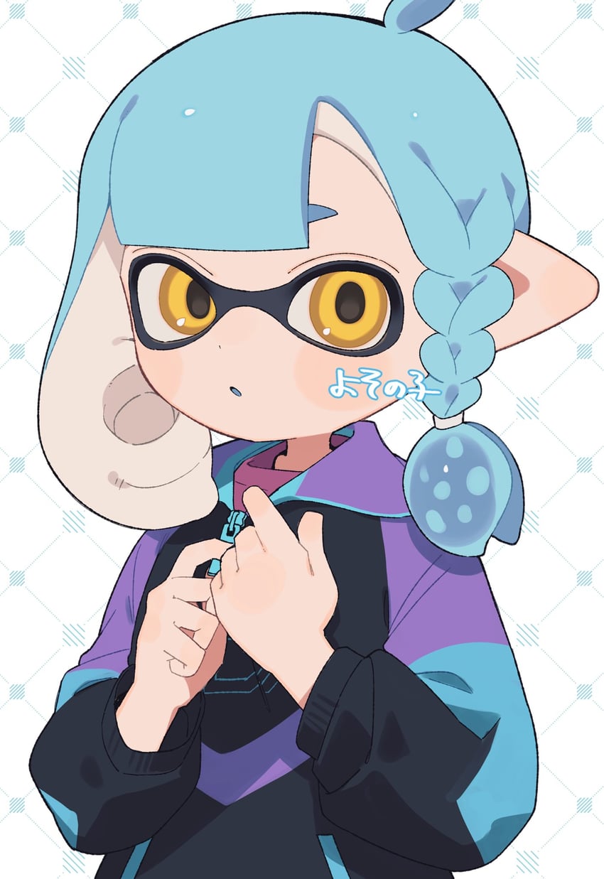 inkling player character and inkling girl (splatoon) drawn by sabata_saba