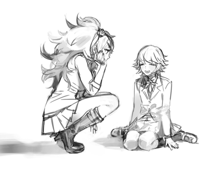 enoshima junko and fujisaki chihiro (danganronpa and 1 more) drawn by naoko_(artist)