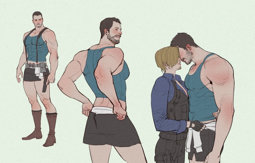 leon s. kennedy, jill valentine, and chris redfield (resident evil and 1 more) drawn by sgl08