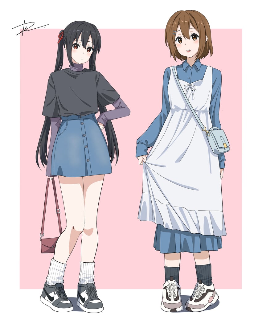 nakano azusa and hirasawa yui (k-on!) drawn by dai_(tdaitw)