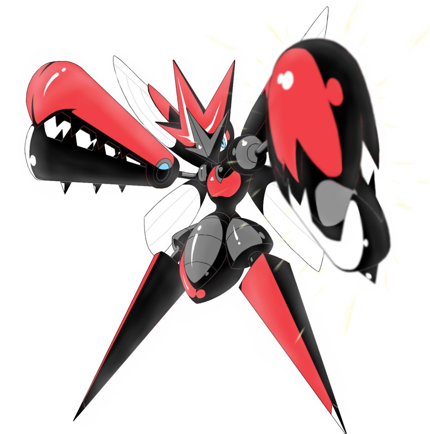 scizor and mega scizor (pokemon) drawn by parka_(summersketch)
