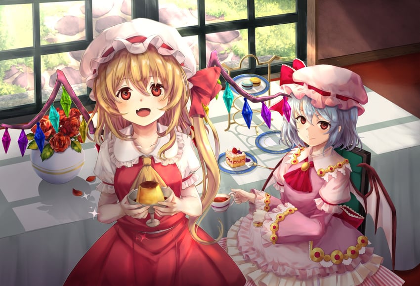 remilia scarlet and flandre scarlet (touhou) drawn by torottye