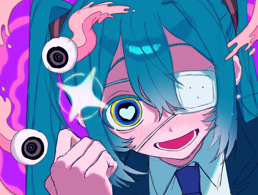 hatsune miku (vocaloid and 1 more) drawn by waguwagu090908