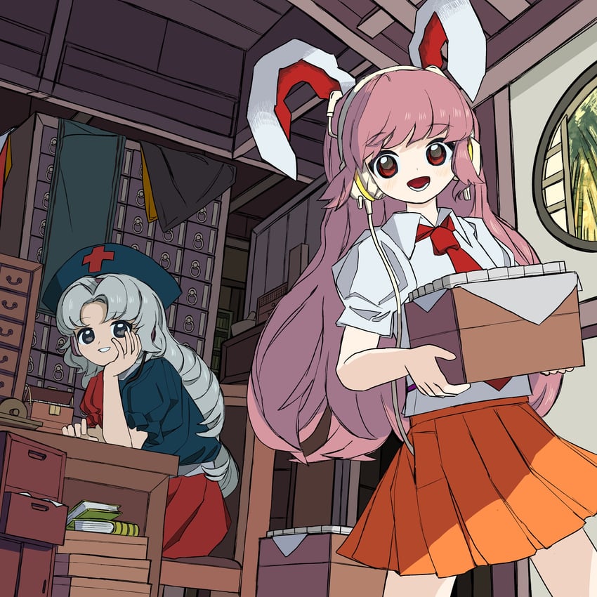 reisen udongein inaba and yagokoro eirin (touhou) drawn by neruzou