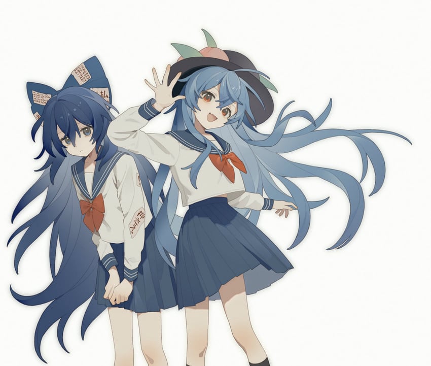 hinanawi tenshi and yorigami shion (touhou) drawn by rcs_4