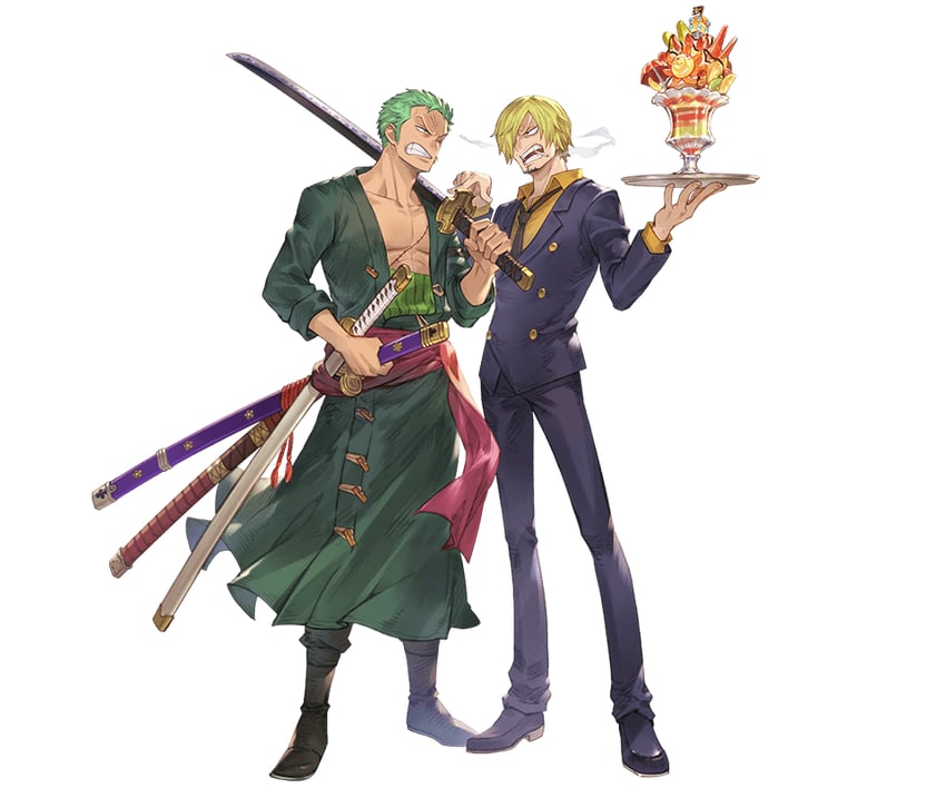 roronoa zoro and sanji (granblue fantasy and 1 more) drawn by minaba_hideo