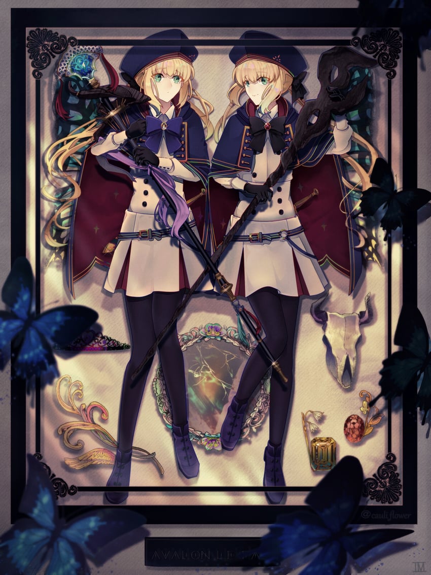 artoria pendragon, artoria caster, and aesc (fate and 1 more) drawn by cauli_flower_(springfairy)