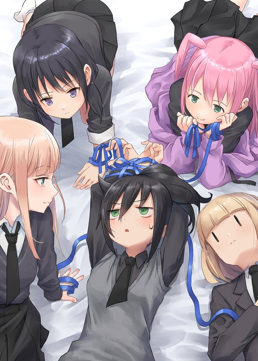 kuroki tomoko, tamura yuri, katou asuka, nemoto hina, and uchi emiri (watashi ga motenai no wa dou kangaetemo omaera ga warui!) drawn by okiru