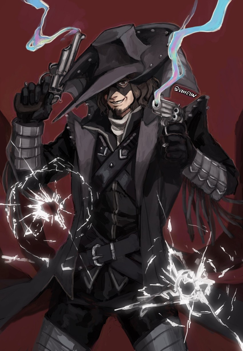 hasegawa zenkichi and wolf (persona and 2 more) drawn by voheiin