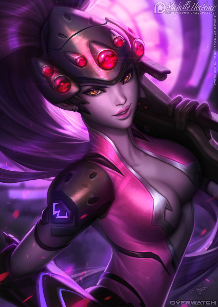 widowmaker (overwatch and 1 more) drawn by michelle_hoefener