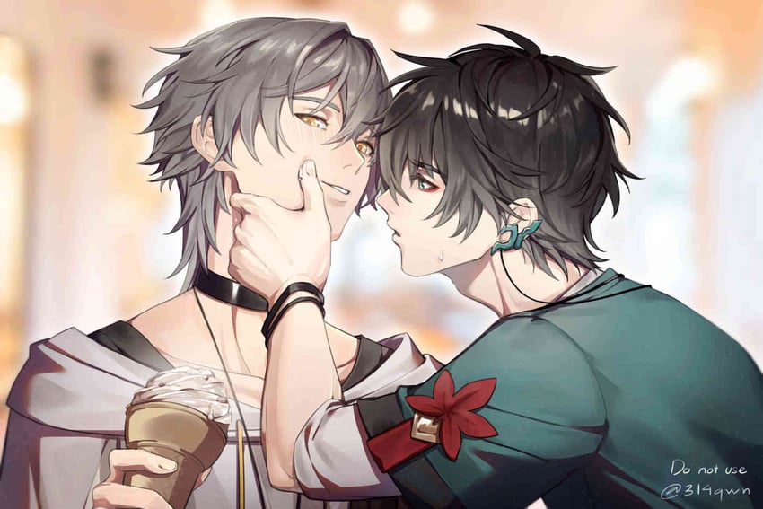 trailblazer, caelus, and dan heng (honkai and 1 more) drawn by 314qwn