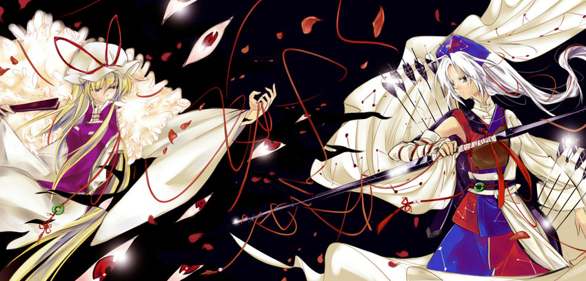 yakumo yukari and yagokoro eirin (touhou) drawn by alpha.e