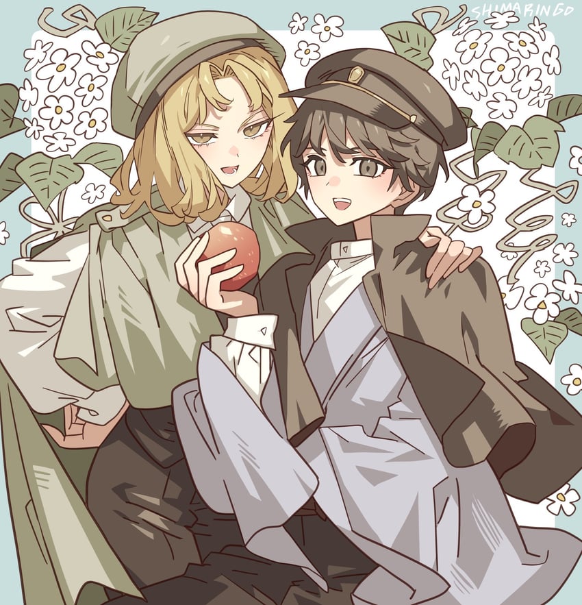takatou mari and innami shingo (mari to shingo) drawn by meremero