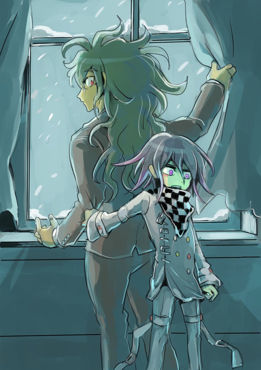 oma kokichi and gokuhara gonta (danganronpa and 1 more) drawn by kumakoro_(tetsupag)