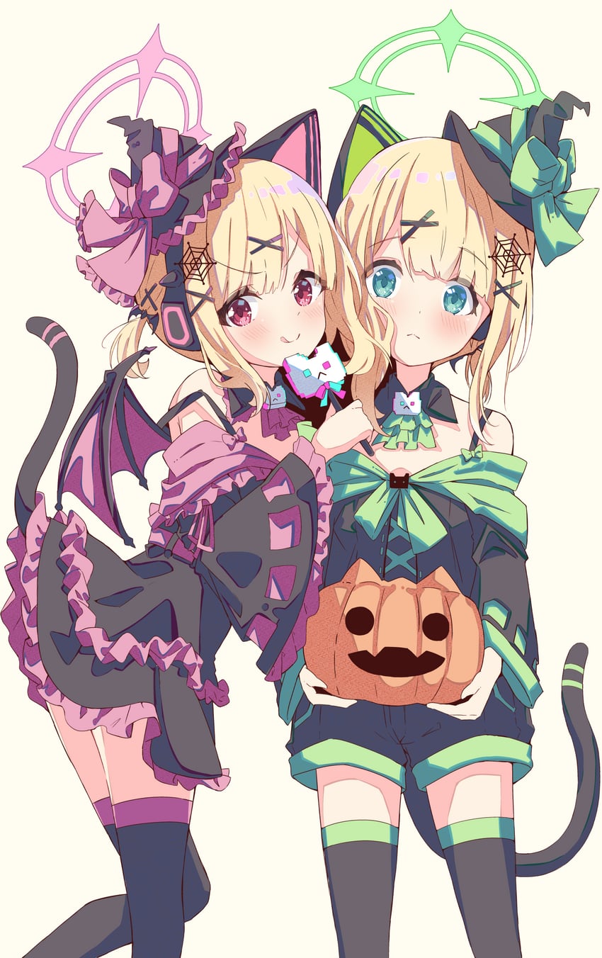 momoi and midori (blue archive) drawn by kanikama_acedia