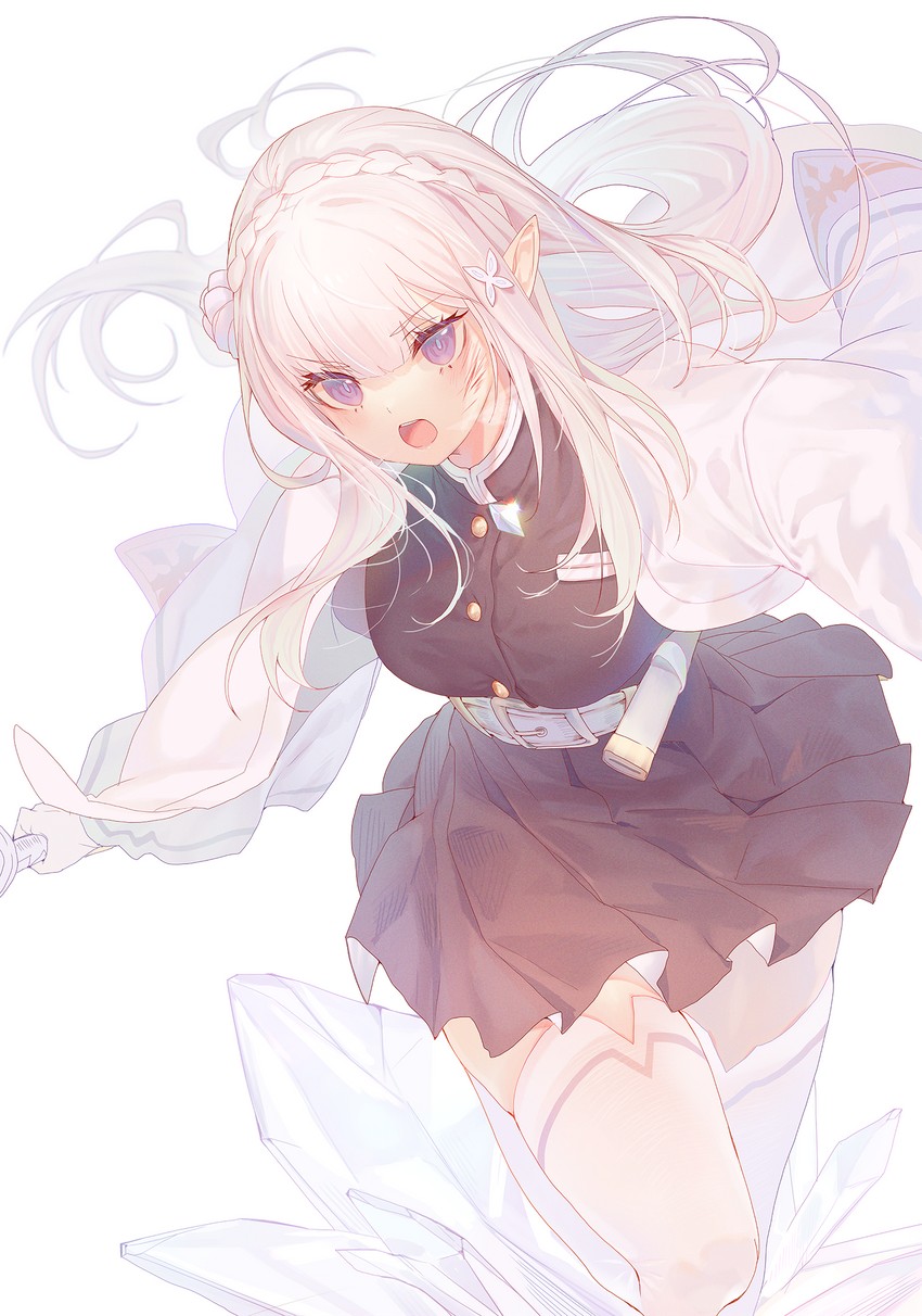 emilia and kochou shinobu (re:zero kara hajimeru isekai seikatsu and 1 more) drawn by torano