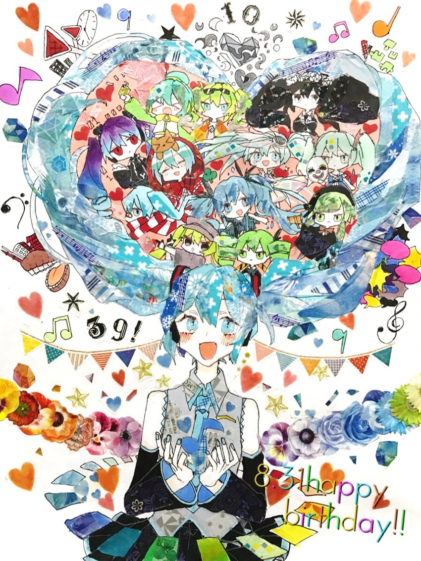 hatsune miku (vocaloid and 21 more) drawn by bubbles_(shallows_o0)