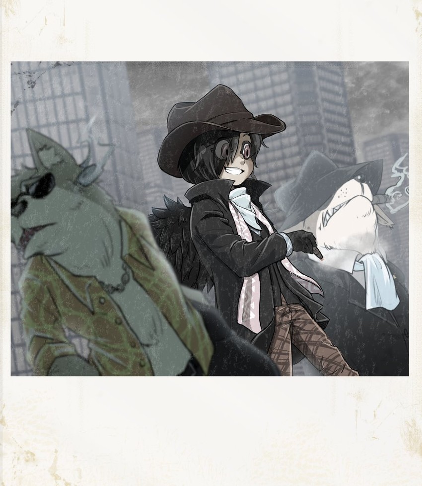 kurokoma saki and wolf spirit (touhou and 1 more) drawn by chamaji