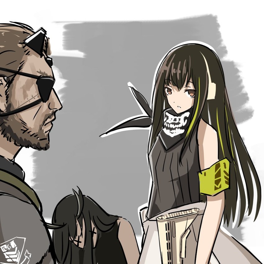 m4a1, venom snake, and executioner (girls' frontline and 2 more) drawn by haguruma_c