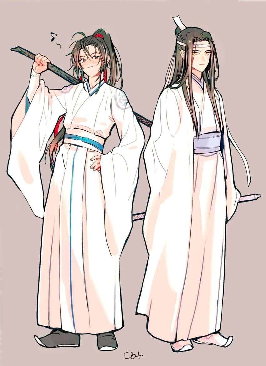 wei wuxian and lan wangji (modao zushi) drawn by to_dot