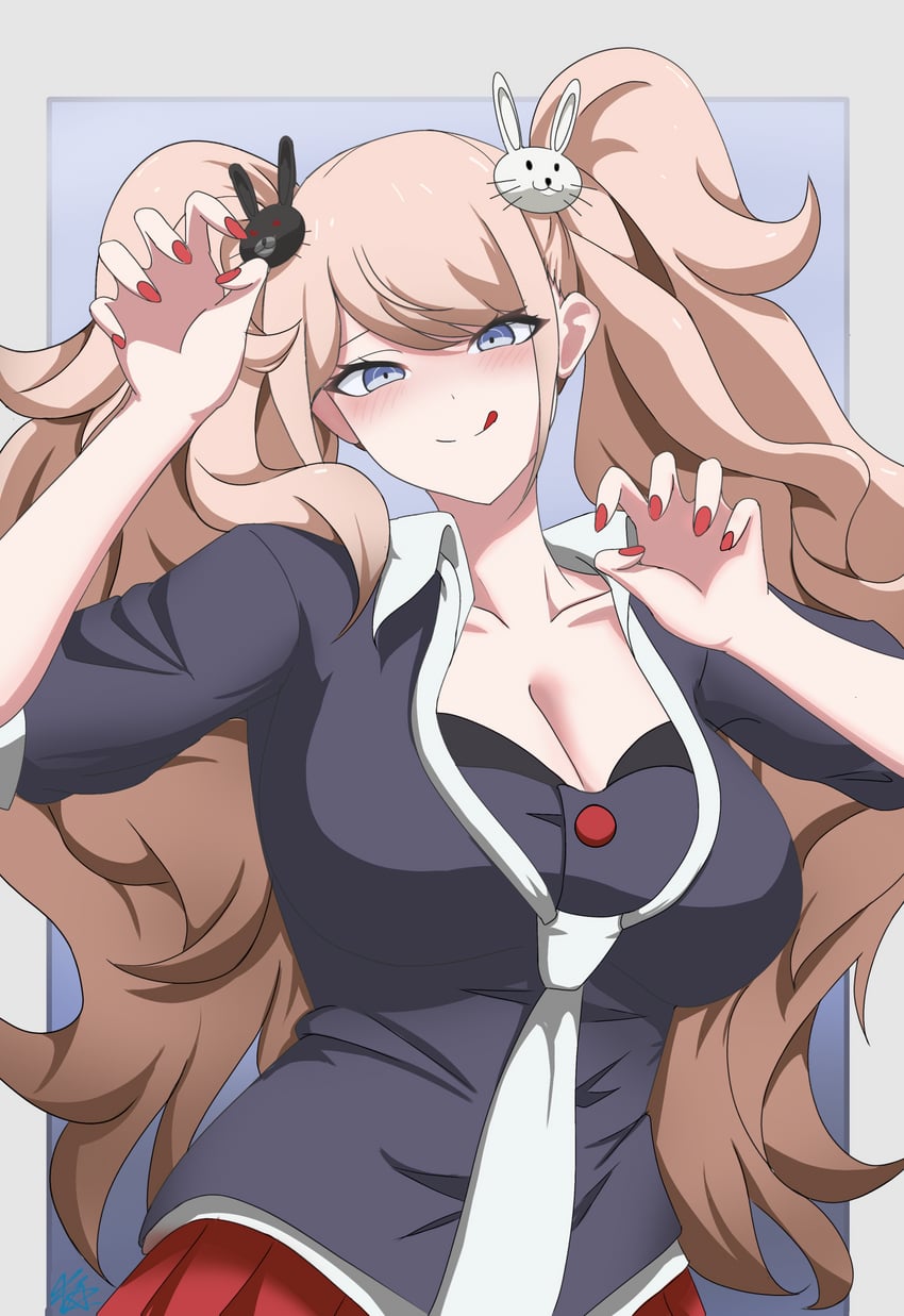 enoshima junko (danganronpa and 1 more) drawn by farhanalteria