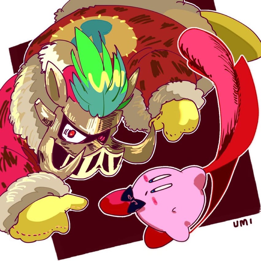 kirby, king dedede, and forgo dedede (kirby and 1 more) drawn by ikemen_san and pye_ji