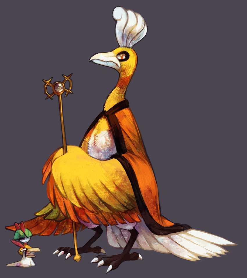 ralts and ho-oh (pokemon and 1 more) drawn by glitchedpuppet