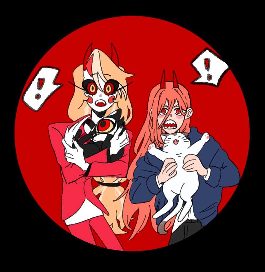 power, charlie morningstar, meowy, and keekee (chainsaw man and 1 more) drawn by zinzzalife