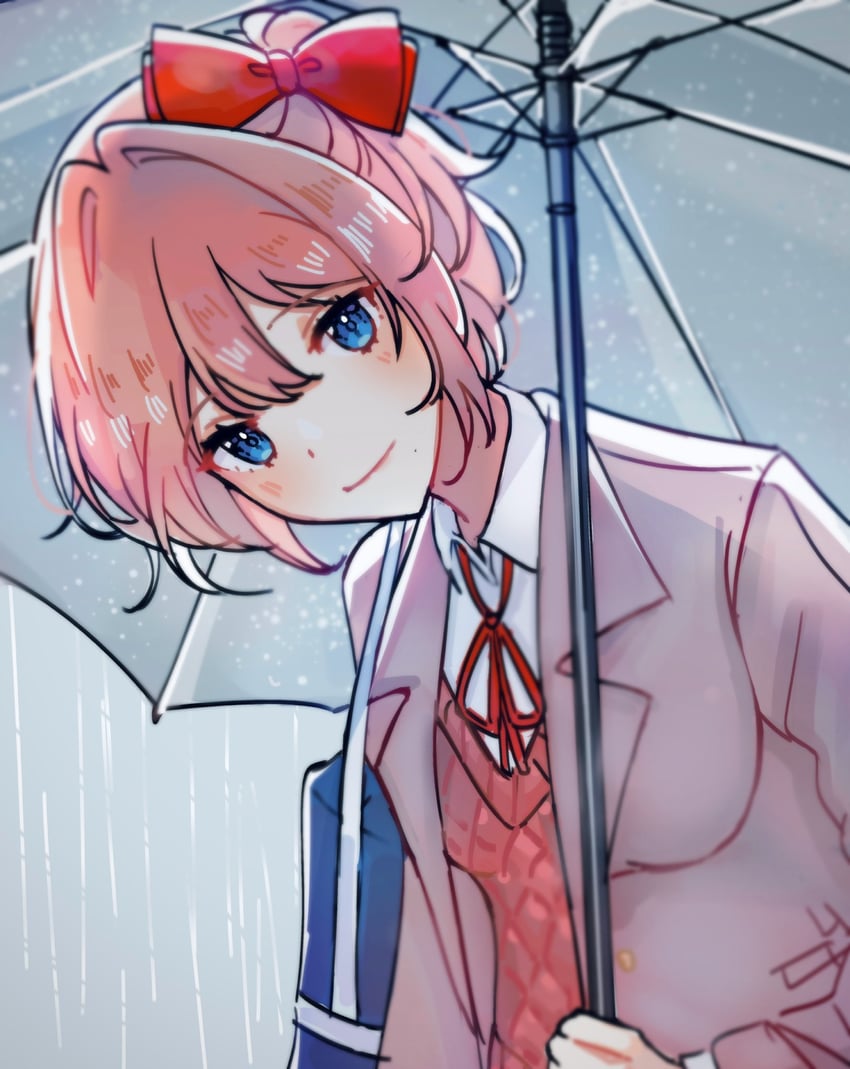 sayori (doki doki literature club) drawn by yananeruu