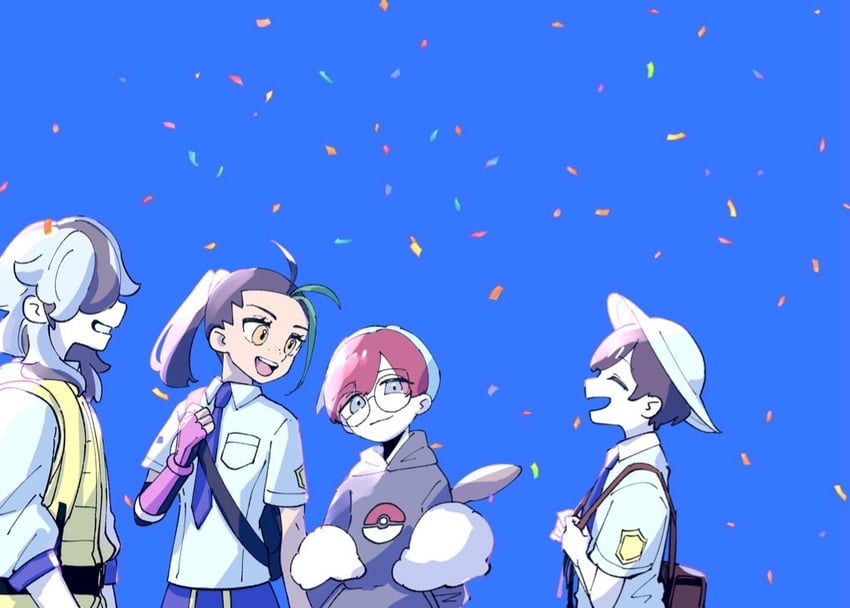 florian, nemona, penny, and arven (pokemon and 1 more) drawn by ytjl8