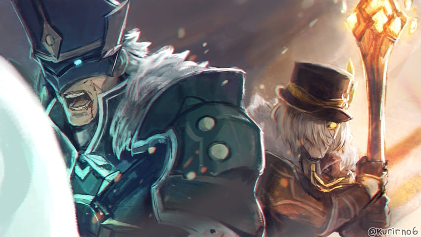 geochanter bracer and anemoboxer vanguard (genshin impact) drawn by kurirno6