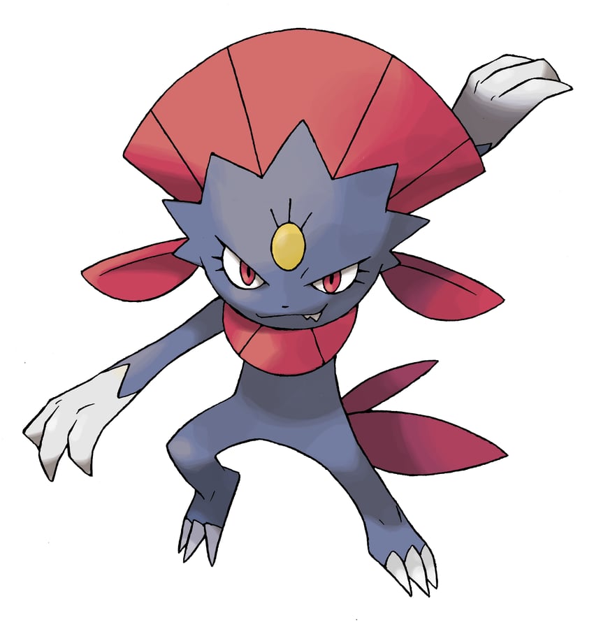 weavile (pokemon and 1 more) drawn by sugimori_ken