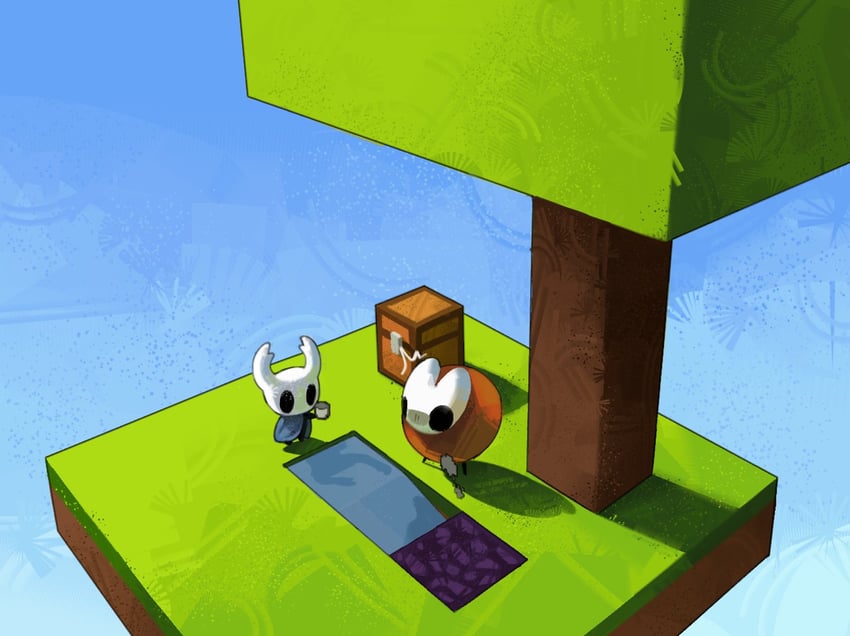 knight and hornet (minecraft and 1 more) drawn by alicezakat