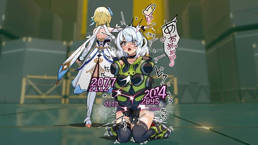 lumine and anby demara (genshin impact and 2 more) drawn by lucifina_006