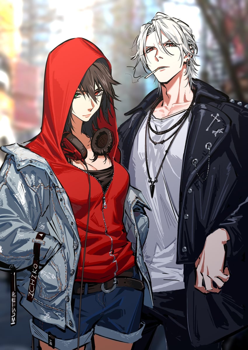 yamada ichiro and aohitsugi samatoki (hypnosis mic) drawn by niarwol