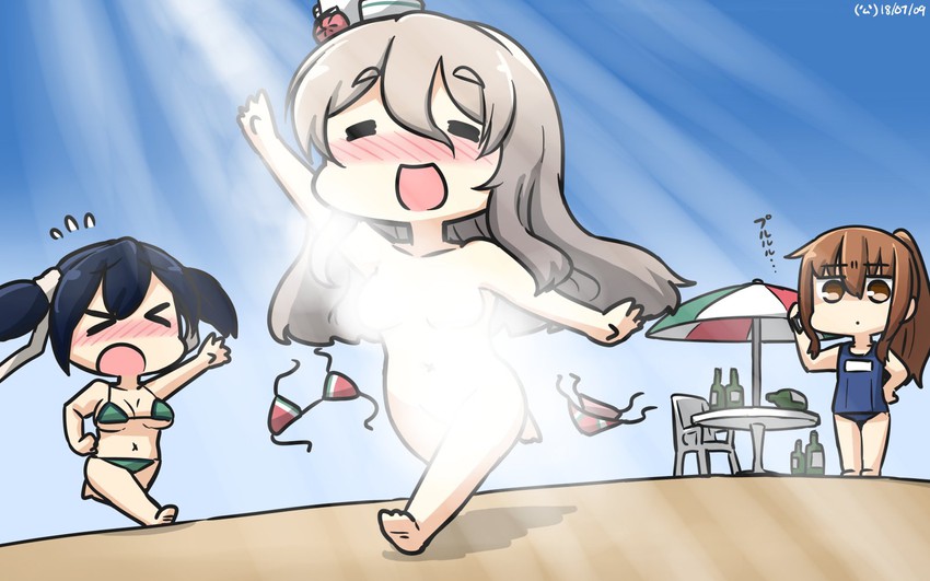 souryuu, pola, and fumizuki (kantai collection) drawn by hamu_koutarou