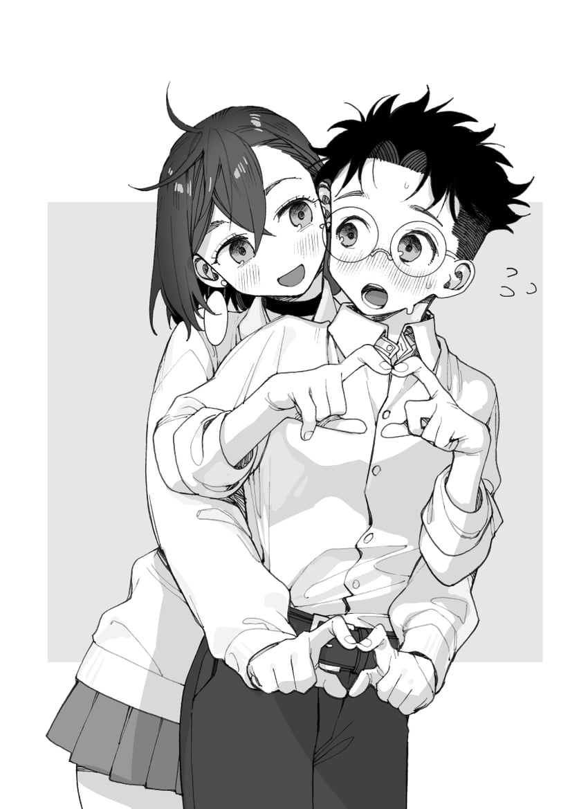 ayase momo and takakura ken (dandadan) drawn by poo_(pitind)