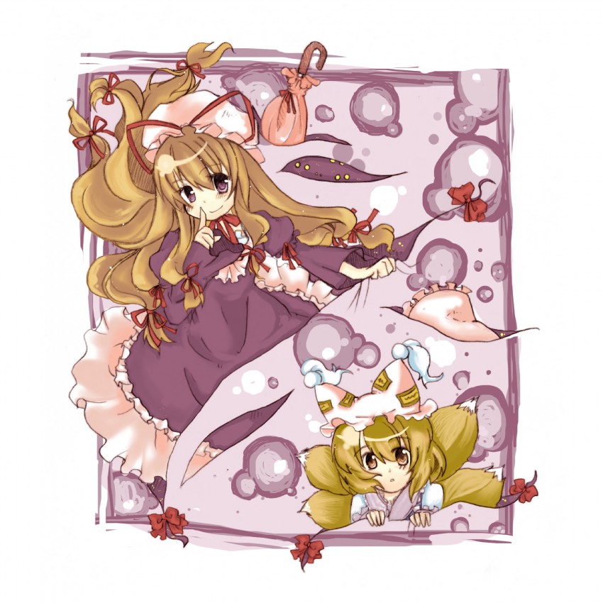 yakumo yukari and yakumo ran (touhou) drawn by yuuma_(tenkyuugi)