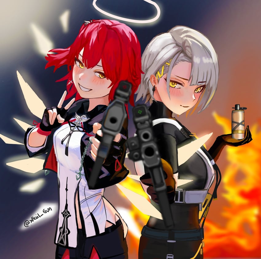 exusiai, vector, and exusiai the new covenant (arknights and 2 more) drawn by blaizepascal