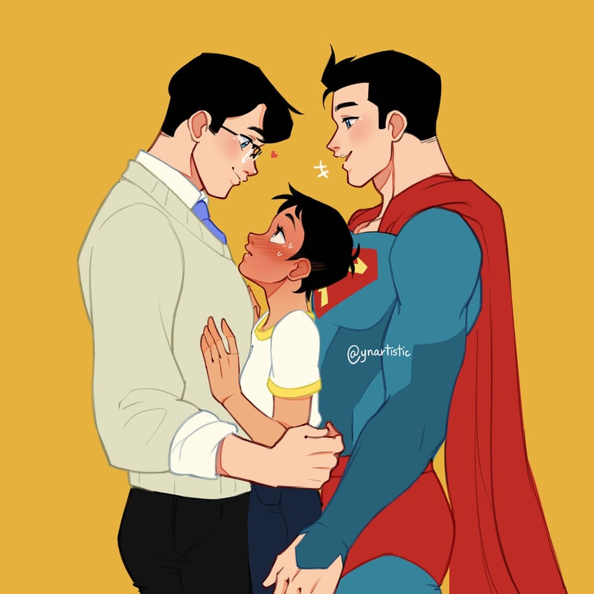 superman, clark kent, and lois lane (dc comics and 2 more) drawn by ynartistic