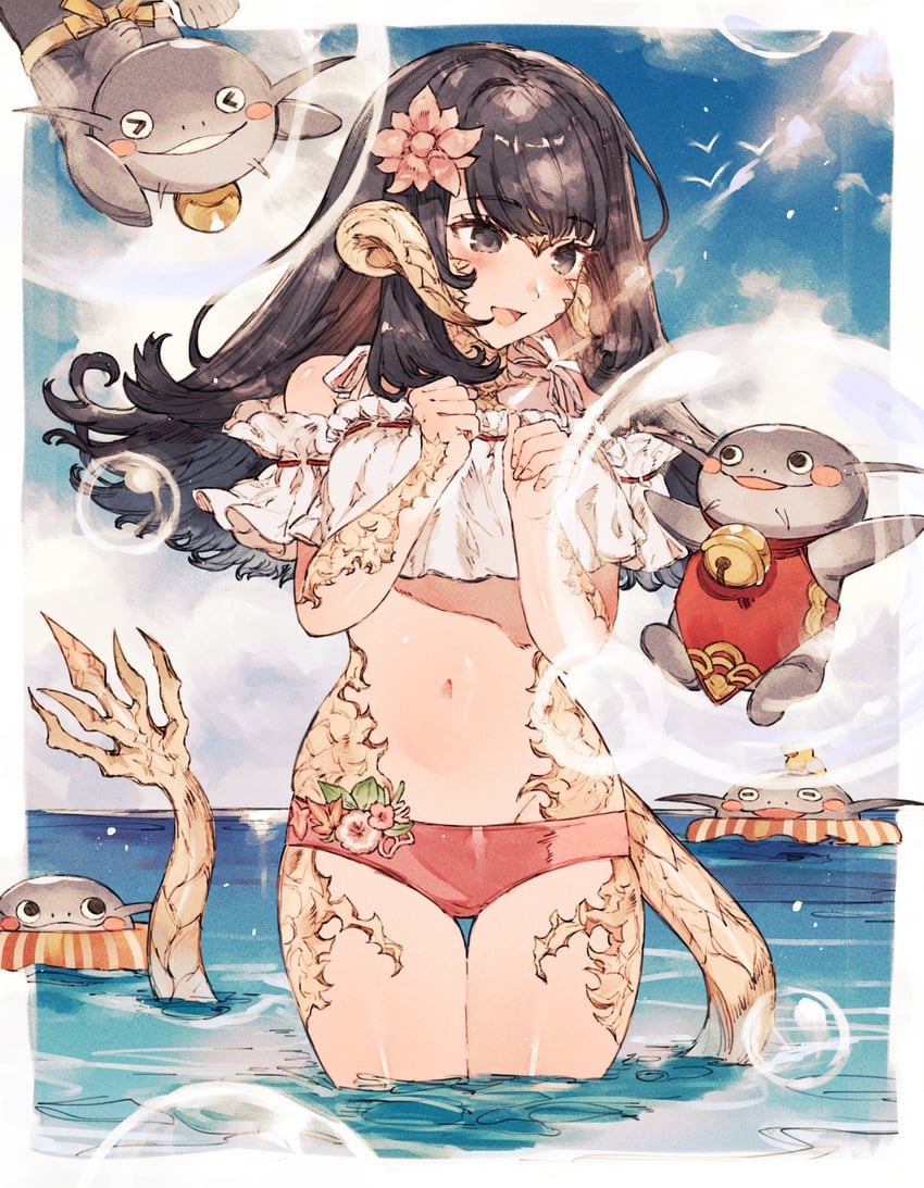 warrior of light and namazu (final fantasy and 1 more) drawn by tamagodyooo